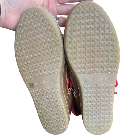 Isabel Marant womens 40/9 Nowles hidden wedge shearling boots camel red - Picture 8 of 9